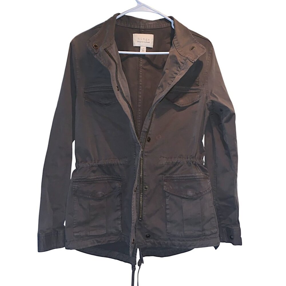 Hinge Utility Jacket Olive Green, Small, Zipper & Buttons